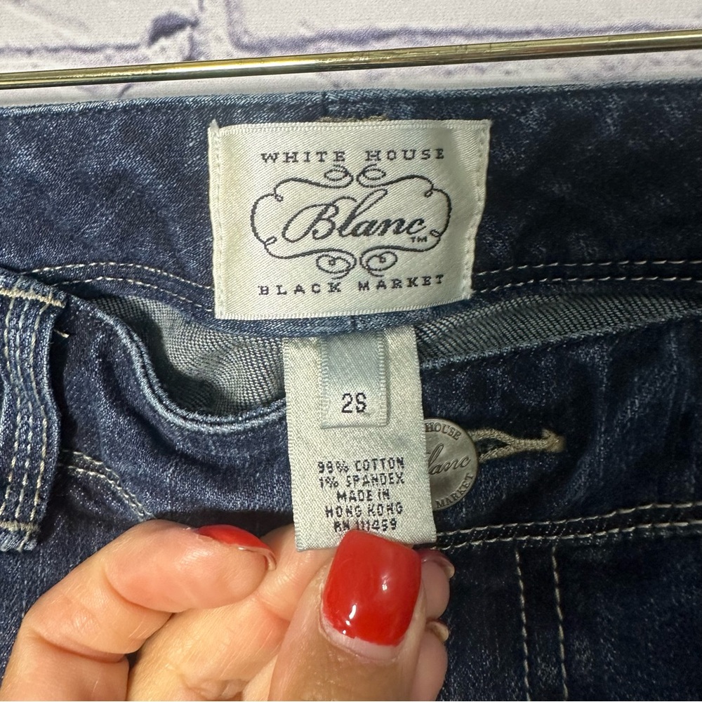 White House Black Market Dark Blue Straight Leg Jeans - Picture 4 of 4